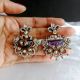 Handmade Brass Metal Jewellery Purple Stone Maang Tikka Set